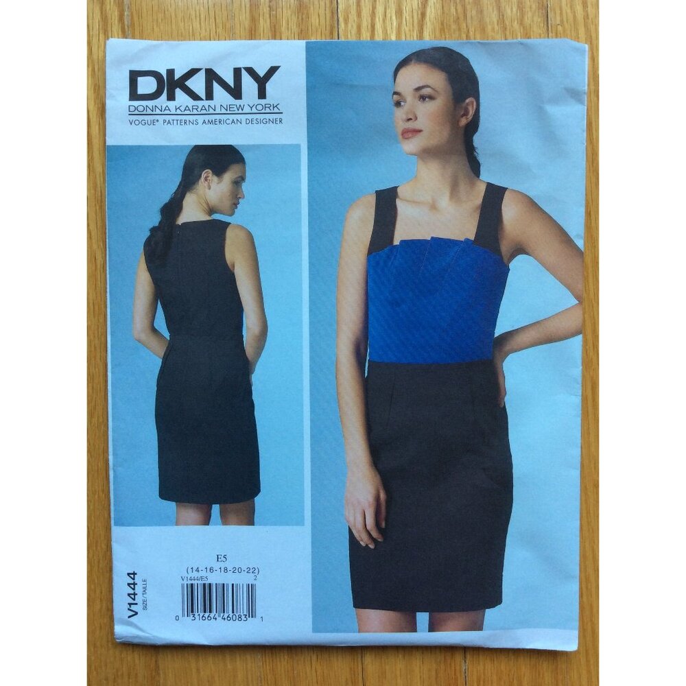 Misses DKNY Cocktail Dress Pattern Vogue American Designer 1444 Size 14 - 22